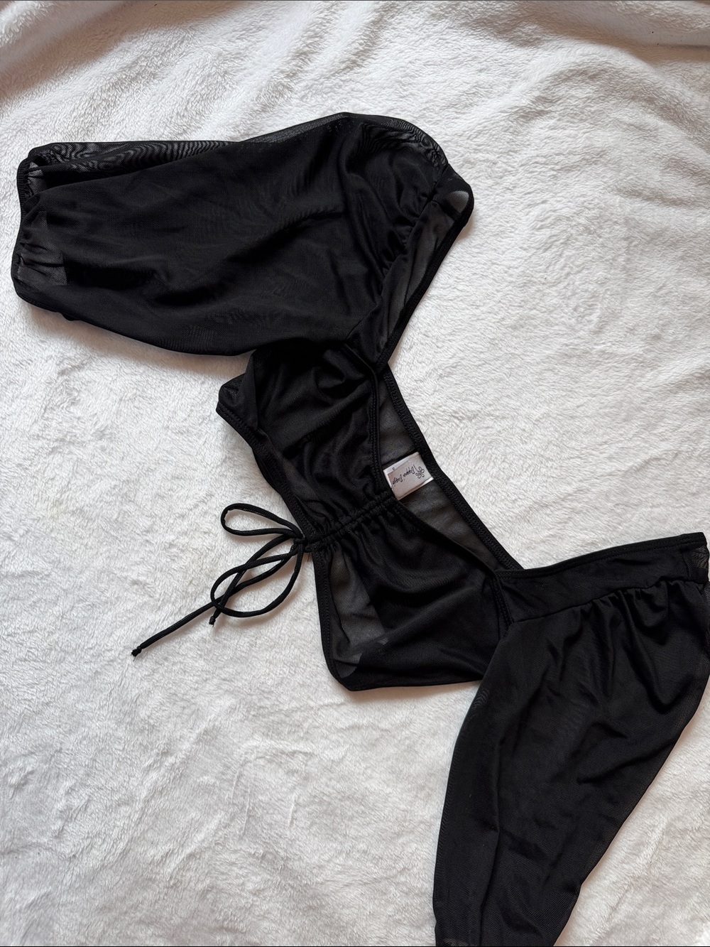 Dippin daisy’s Black Mesh swim coverup top